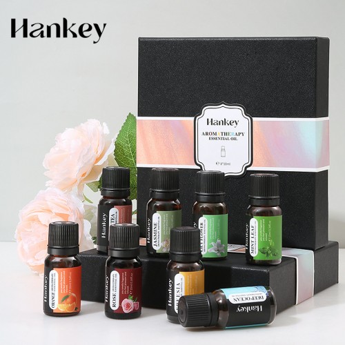 Набор эфирных арома-масел в подарочной коробке для ароматерапии Hankey, 8 шт. по 10 мл.