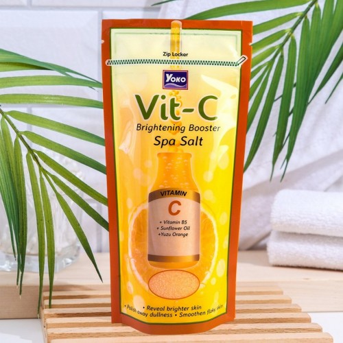 Солевой скраб для тела с ВИТАМИНОМ С для сияния кожи Yoko VIT-C Spa Salt, Пакет 300 гр. Таиланд