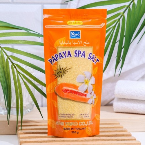 Солевой скраб для тела с экстрактом ПАПАЙИ Yoko Papaya Spa Salt, Пакет 300 гр. Таиланд
