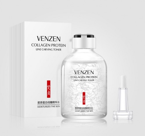 (Срок до 12.2022) Антивозрастной коллагеновый увлажняющий тонер Venzen Collagen Protein Line Carving Toner, 50 мл.
