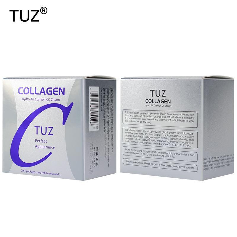 Увлажняющий компактный тональный кушон с коллагеном (+ сменный блок - 2 средства в 1) TUZ Collagen Hydro Air Cushion CC Cream, 15 гр. + 15 гр.