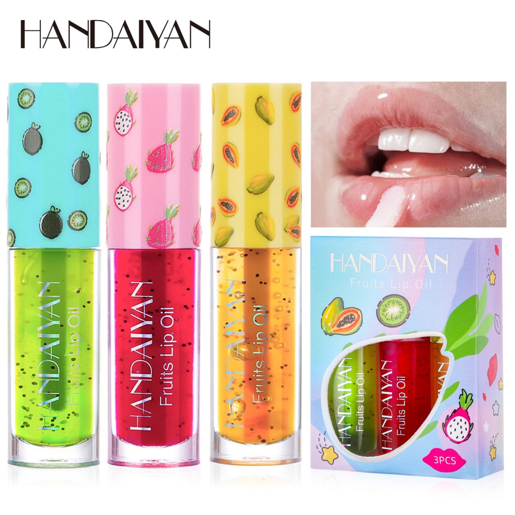 Набор фруктовых увлажняющих масел для губ Handaiyan Fruits Lip Oil, 3 шт. * 5 мл.