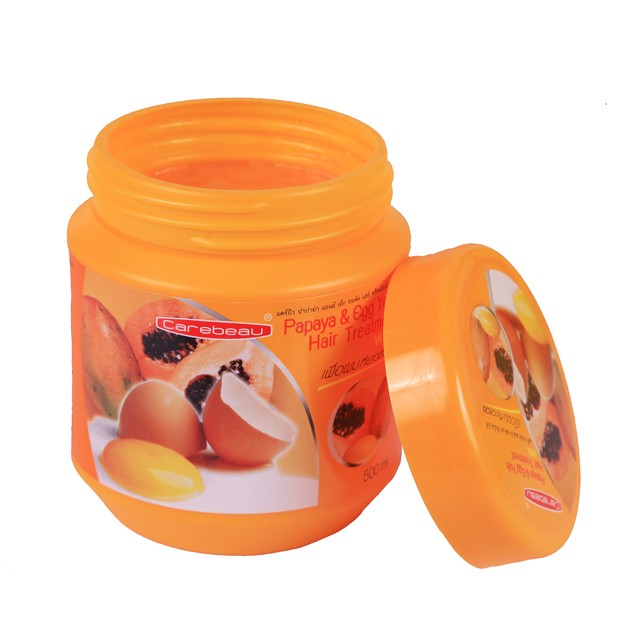 Восстанавливающая маска для волос ПАПАЙЯ И ЯИЧНЫЙ ЖЕЛТОК Carebeau Hair Treatment Papaya & Egg Yolk, 500 мл. Таиланд
