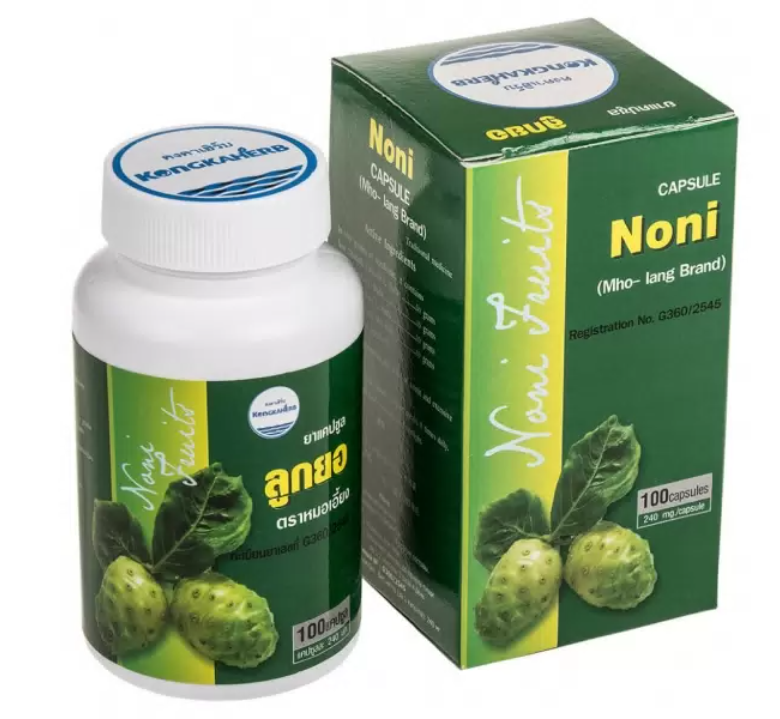 Тайские фито-капсулы с экстрактом Нони для повышения иммунитета Kongka Herbs Noni Fruits Capsule, 100 шт.