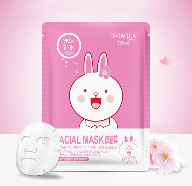 Тканевая маска с экстрактом сакуры Bioaqua Facial Mask Animal, ЗАЯЦ 3763