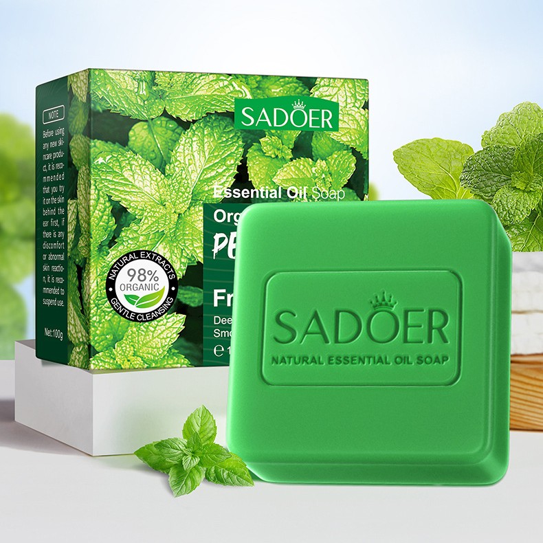 Мыло для лица и тела с экстрактом МЯТЫ Sadoer Organic Pepermint Fragrant Soap, 100 гр. 3848