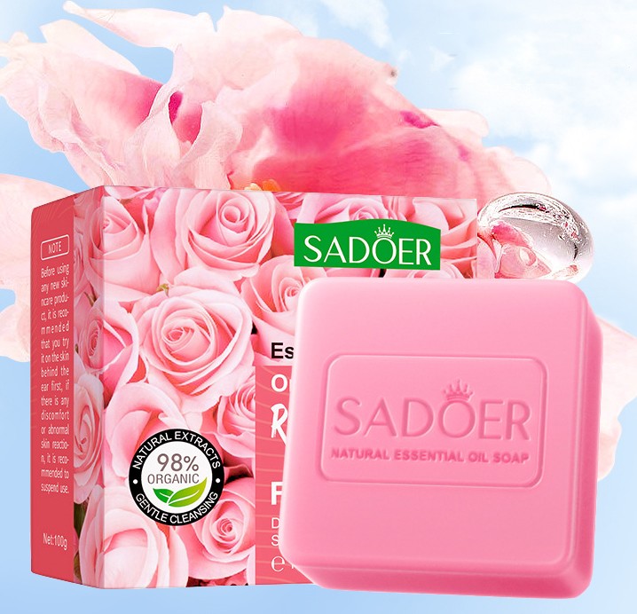 Мыло для лица и тела с РОЗОЙ Sadoer Organic Rose Flower, 100 гр. 3849