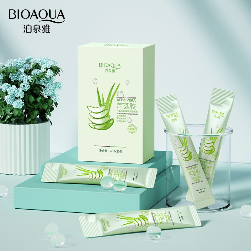 Увлажняющая ночная маска-желе с экстрактом алоэ BIOAQUA Aloe Vera, 1 стик 4 мл. 3238