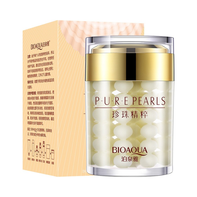 Жемчужный крем для лица с шелковистым покрытием BioAqua Pure Pearls, 60 гр.