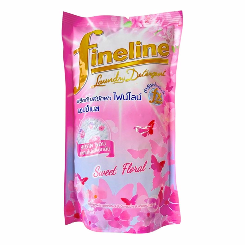 Жидкий парфюмированный стиральный порошок Fineline РОЗОВЫЙ Sweet Floral, 400 мл. Таиланд