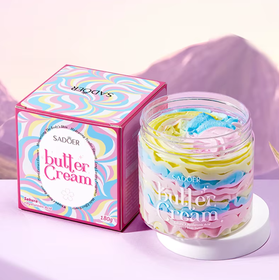 Крем-баттер для тела увлажняющий с Сакурой и Гиалуроновой кислотой SADOER, 180 гр. 4790