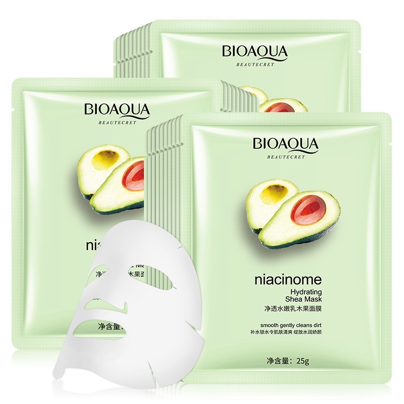 Тканевая маска с экстрактом авокадо BioAqua Niacinome Hydrating Shea Mask 