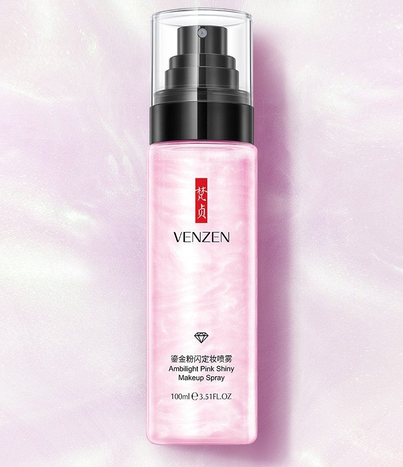 Спрей для макияжа с мерцающим шиммером VENZEN (Veze) Moisturizing Brightening Makeup Spray, 100 мл.