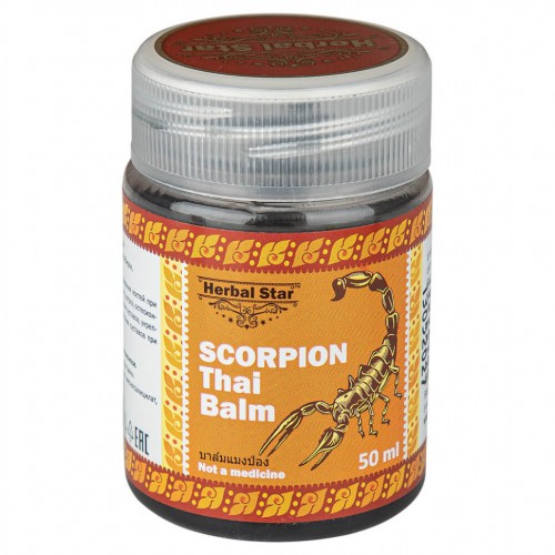 Черный бальзам для тела с ядом скорпиона Scorpion thai balm Herbal Star, 50 мл. (ТАИЛАНД)