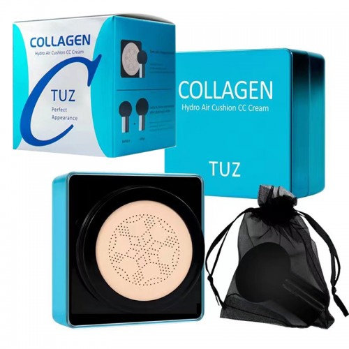 Увлажняющий коллагеновый кушон со спонжем в комплекте TUZ Collagen Hydro Air Cushion CC Cream, 15 гр.