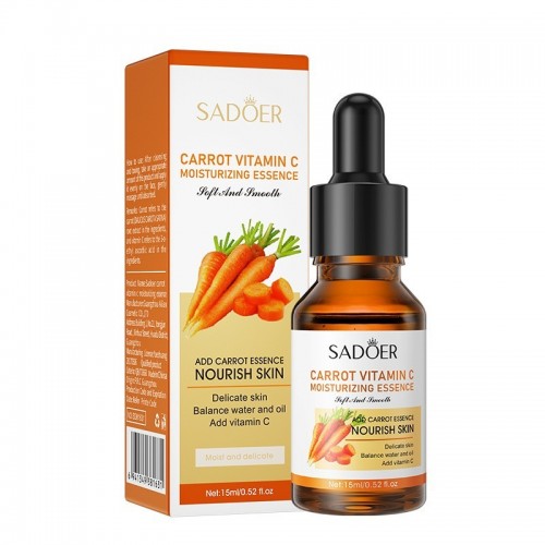 Сыворотка с экстрактом моркови и витамином С, улучшающая цвет лица SADOER Carrot Vitamin C Moisturizing Essence, 15 мл.