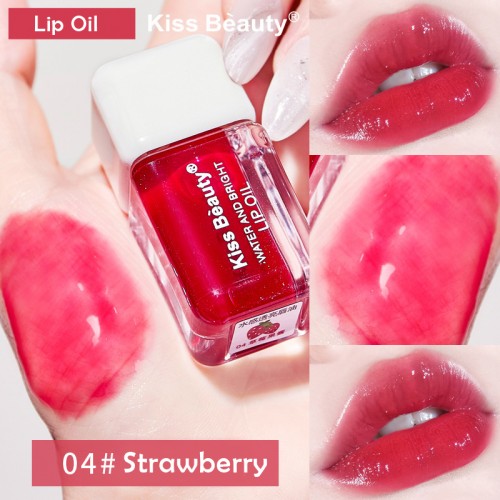 Блеск-масло для губ с фруктовым ароматом Kiss Beauty КЛУБНИКА