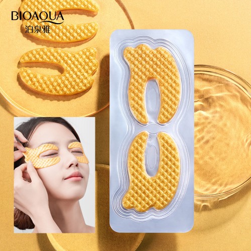 Гидрогелевые патчи для кожи вокруг глаз с экстрактом золота BIOAQUA Gold Elastic Soft Crystal Eye Mask