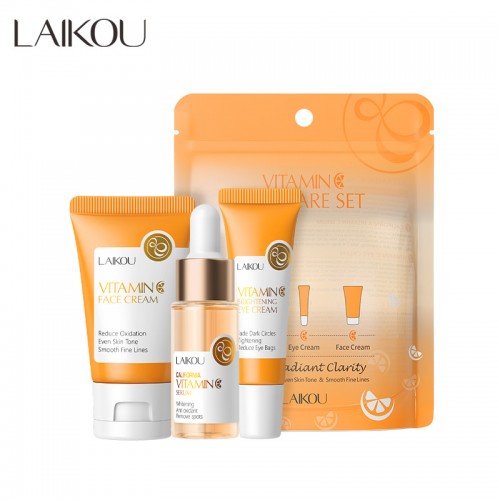 Набор уходовой косметики с Витамином С из 3 средств В ПАКЕТЕ Laikou Vitamin C Skincare Set 