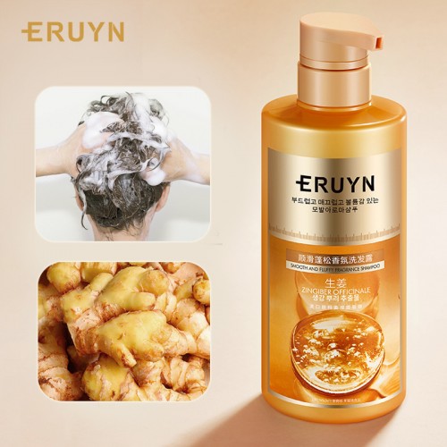 Шампунь с экстрактом имбиря парфюмированный ERYUN Ginger Smooth and Fluffy Shampoo, 500 мл.