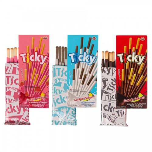 Палочки бисквитные покрытые кремом Ticky 18 гр. Таиланд