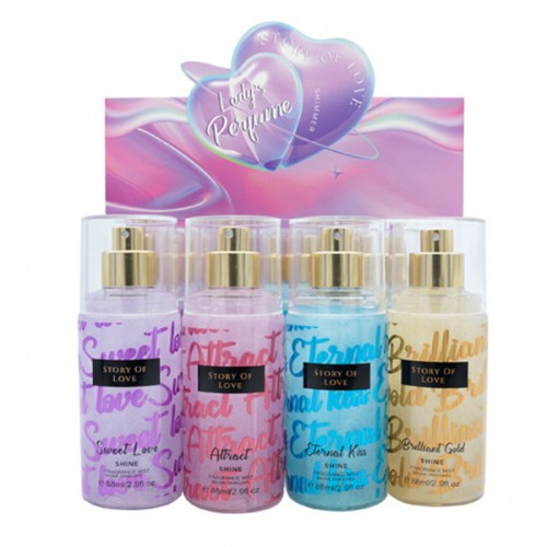 Парфюмированный спрей-мист для тела с шиммером Lady's Perfume Story of Love, 88 мл.  