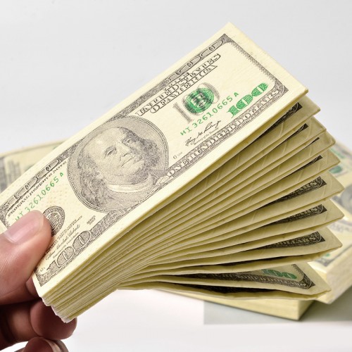 Салфетки сервировочные "ПАЧКА ДОЛЛАРОВ" 3 слоя, 10 штук, 33х33 см. 