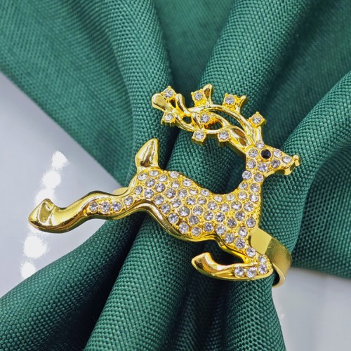 Кольцо для салфеток "Сияющий Олень" металл со стразами, 1 штука