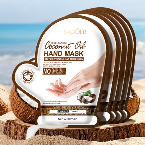 Увлажняющая маска-перчатки для рук КОКОС Sadoer, 1 пара. 