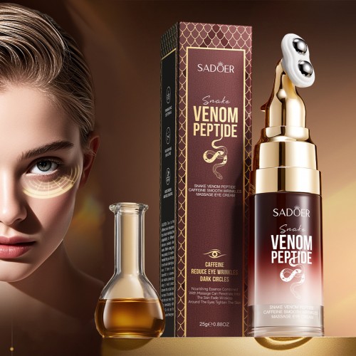 Крем для глаз с пептидом змеиного яда и кофеином роликовый массажный Sadoer, 25 гр. 