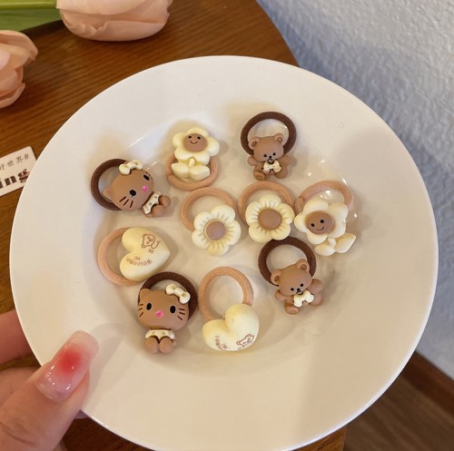 Детские резинки для волос с фигурками 10 шт. АССОРТИ №2