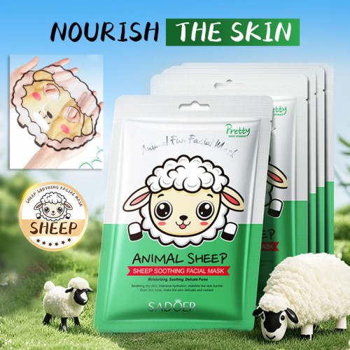 Маска для лица с экстрактом центеллы ОВЕЧКА Sadoer Animal