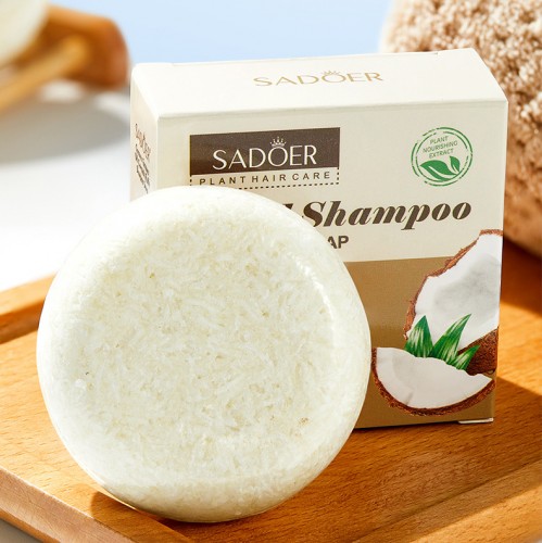 Твердый шампунь с экстрактом Кокоса SADOER, 60 гр.