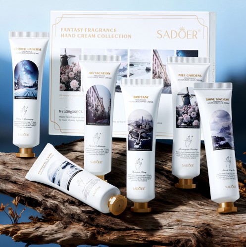Набор парфюмированных кремов для рук в коробке Sadoer, 6 шт. * 30 гр.
