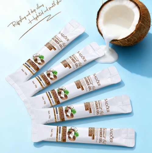 Увлажняющий гель для душа с экстрактом кокоса Sadoer, 1 стик 10 мл.