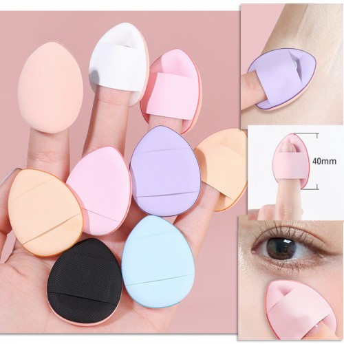 Мини-спонжи для макияжа на палец 2 штуки. Размер 4*3 см.