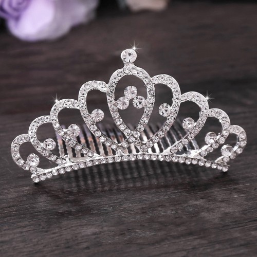 Корона с камнями на гребешке, 8*4 см.