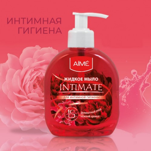 Мыло для интимной гигиены с экстрактом Пиона и Розы AIME Деликатный Уход , 300 мл.
