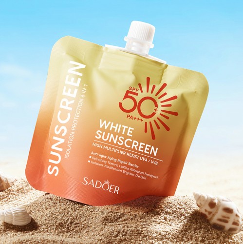 Солнцезащитный крем для лица и тела SPF50 SADOER, Дой-пак 30 гр.