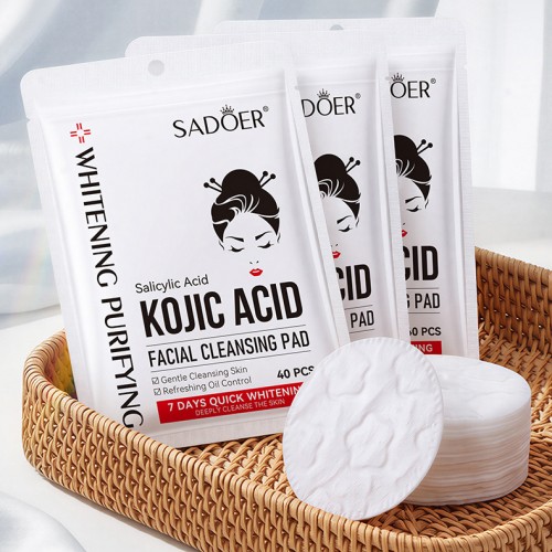 Пэды осветляющие с койевой кислотой для пилинга и сияния кожи Sadoer, 40 шт.
