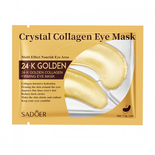 Патчи под глаза с золотом и коллагеном Sadoer, 1 пара.