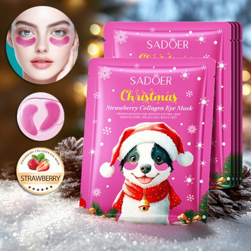Патчи под глаза с экстрактом Клубники и Коллагеном Sadoer, 1 ПАРА