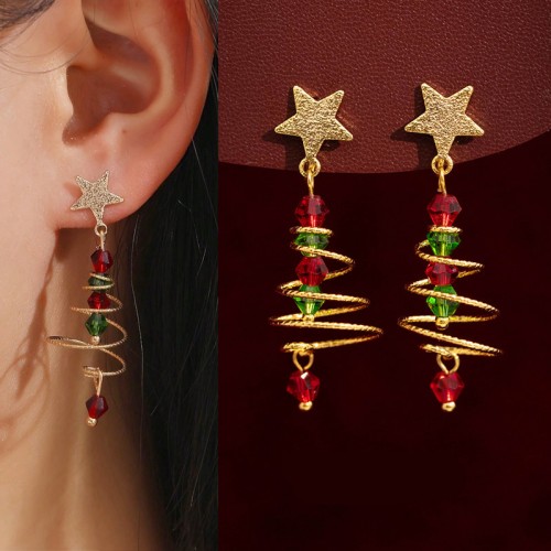 Серьги Ёлочки-Спирали, 4,5 см.