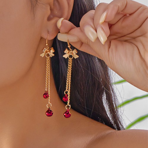 Серьги "Бантики" висячие, 9 см.