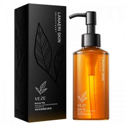 Гидрофильное масло с черным чаем для очищения лица VEZE Black Tea Clean Skin Rejuvenation Cleansing Oil, 150 мл.