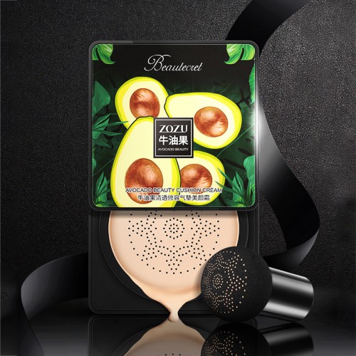 (ЗАМЯТА КОРОБКА) Тональный крем-кушон увлажняющий с экстрактом авокадо ZOZU Beautecret, 20 гр. ТОН: 02 СЛОНОВАЯ КОСТЬ